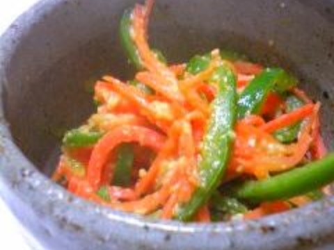 にんじんぴーまん味噌炒め